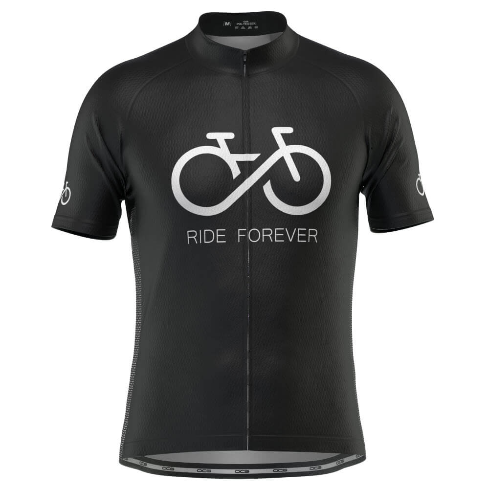 Men's Ride Forever Infinity Short Sleeve Cycling Jersey Only - Black / M by OCG