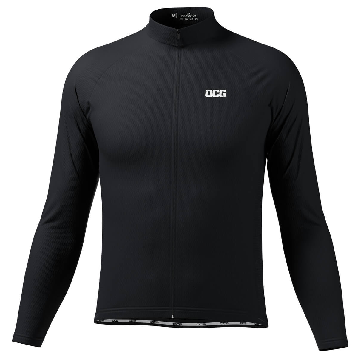 Mens Black Contour Midweight Long Sleeve Cycling Jersey