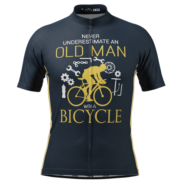 Men's Never Underestimate an Old Man Short Sleeve Cycling Jersey