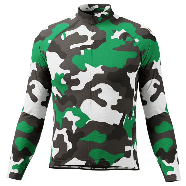 Men's Camouflage Winter Green Long Sleeve Cycling Jersey – Online