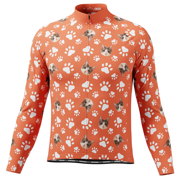 Men's Custom Pet Bones Design Long Sleeve Cycling Jersey