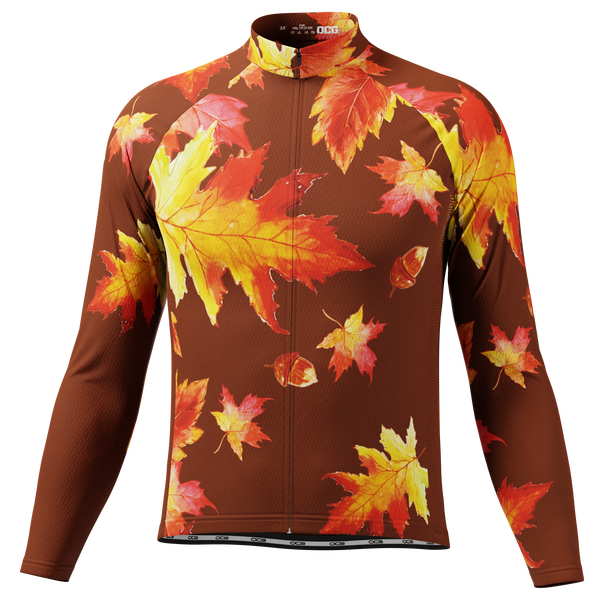 Men's Autumn Acorns Long Sleeve Cycling Jersey