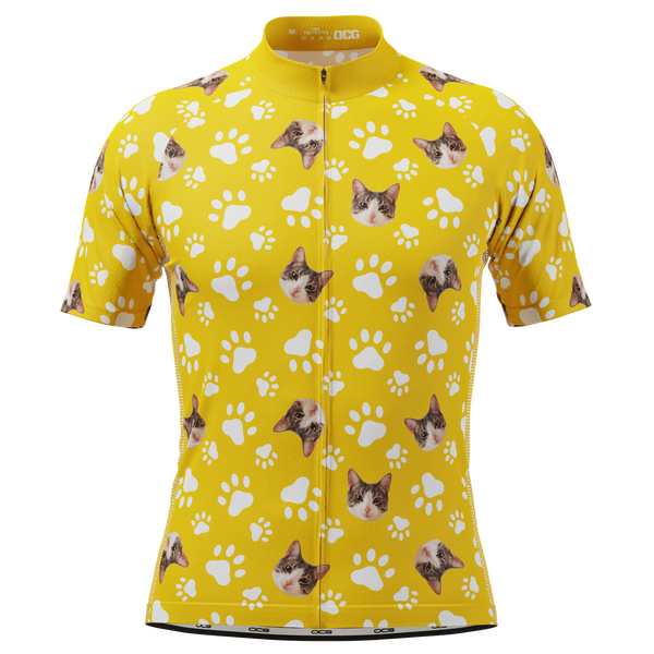 Men's Custom Pet Paws Design Short Sleeve Cycling Jersey