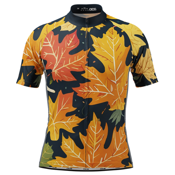 Men's Leaves in the Fall Short Sleeve Cycling Jersey