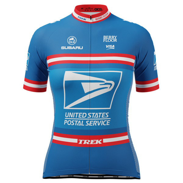 Women's Retro US Postal Short Sleeve Cycling Jersey