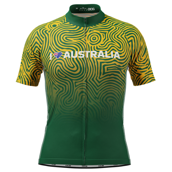 Men's I Love Australia Short Sleeve Cycling Jersey