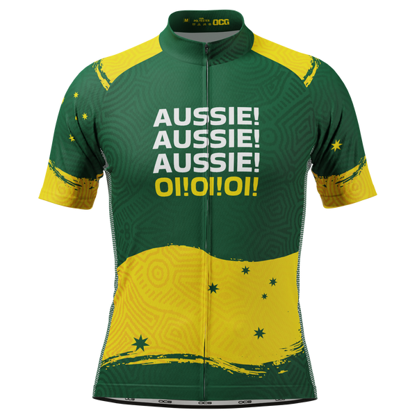 Men's Aussie Aussie Aussie Short Sleeve Cycling Jersey