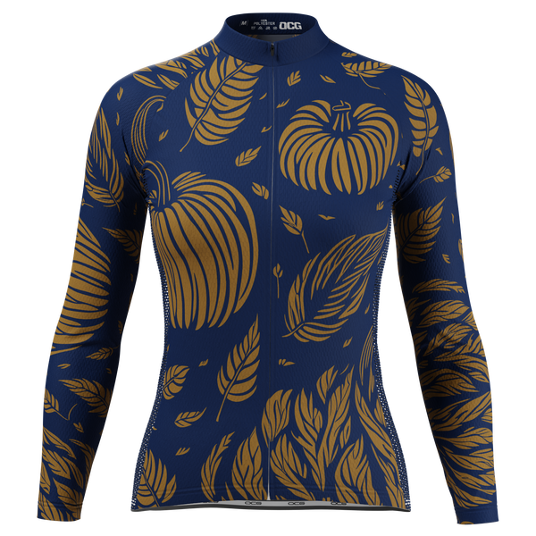 Women's Fall Pumpkins Long Sleeve Cycling Jersey