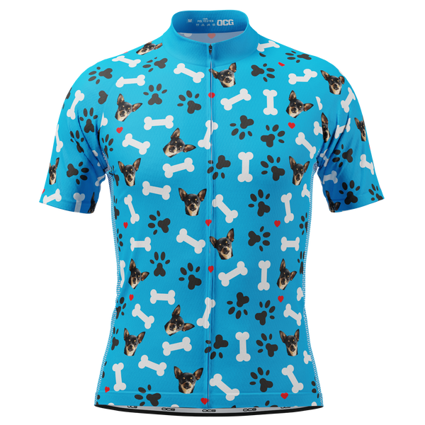 Men's Custom Pet Bones Design Short Sleeve Cycling Jersey