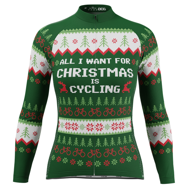 Women's All I Want For Christmas Long Sleeve Cycling Jersey