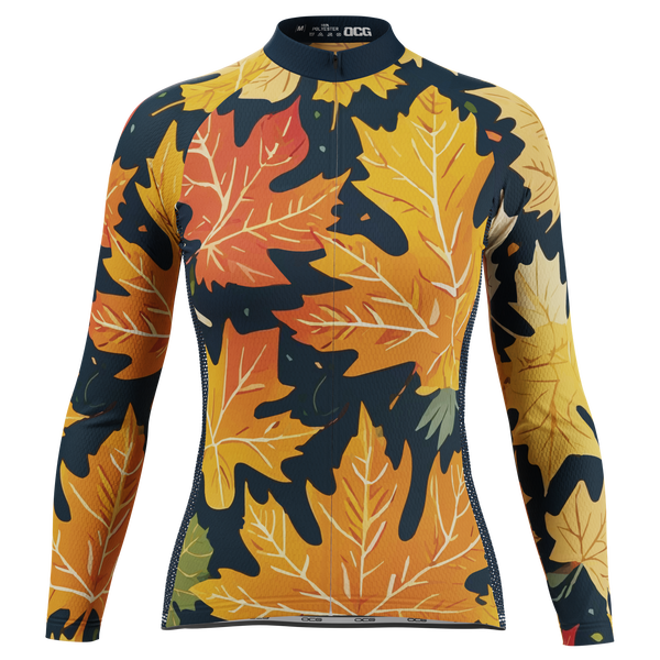 Women's Leaves in the Fall Long Sleeve Cycling Jersey