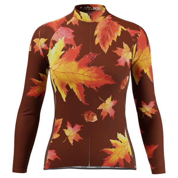 Women's Autumn Acorns Long Sleeve Cycling Jersey