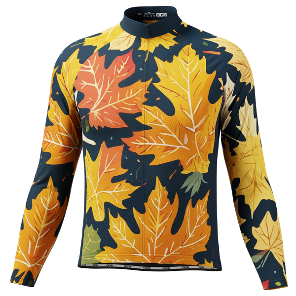 Men's Leaves in the Fall Long Sleeve Cycling Jersey