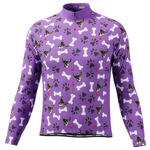 Men's Custom Pet Paws Design Long Sleeve Cycling Jersey