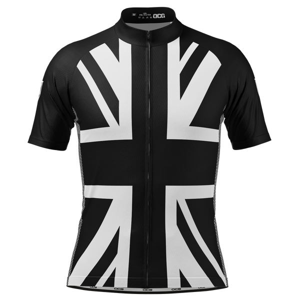 Men's UK Black & White Flag Short Sleeve Cycling Jersey