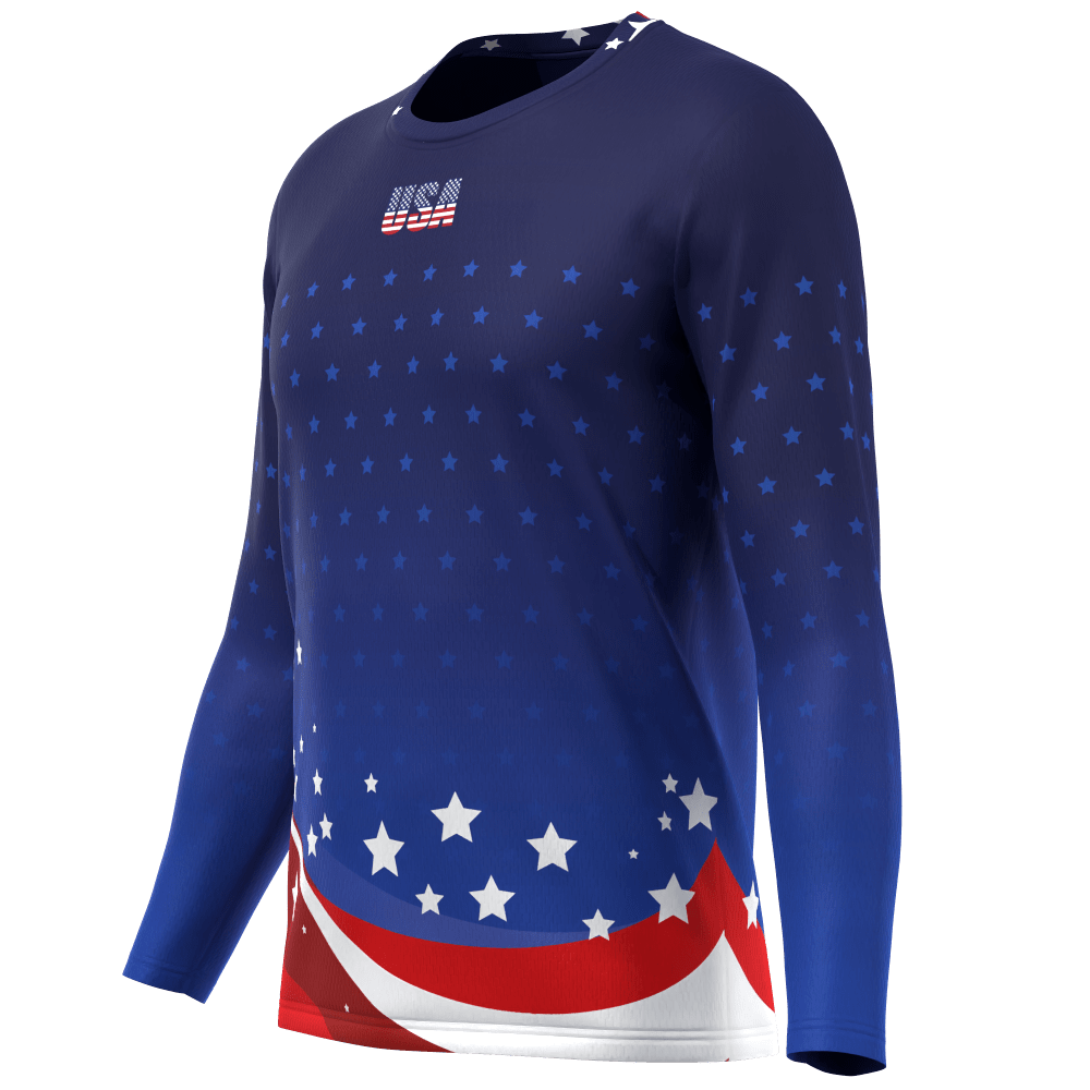 US Stars and Stripes Long Sleeve Performance Shirt 3XL