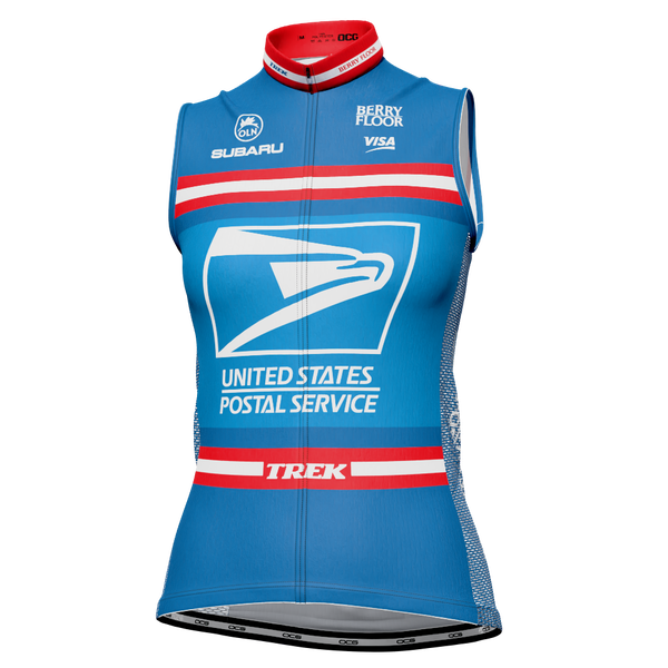 Women's Retro US Postal Sleeveless Tech Cycling Jersey