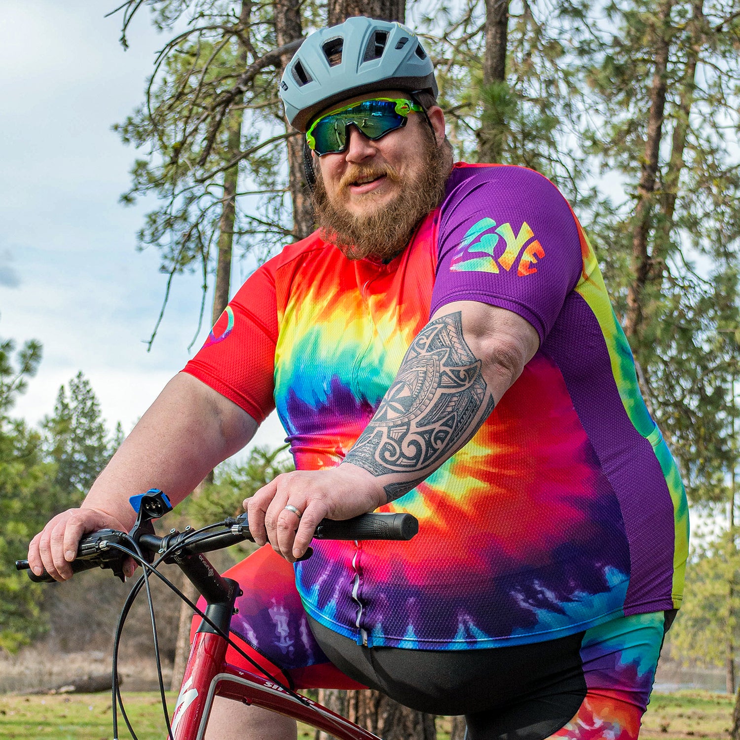 Men's Tie Dye Short Sleeve Cycling Jersey Only - Exclusive to XL by OCG