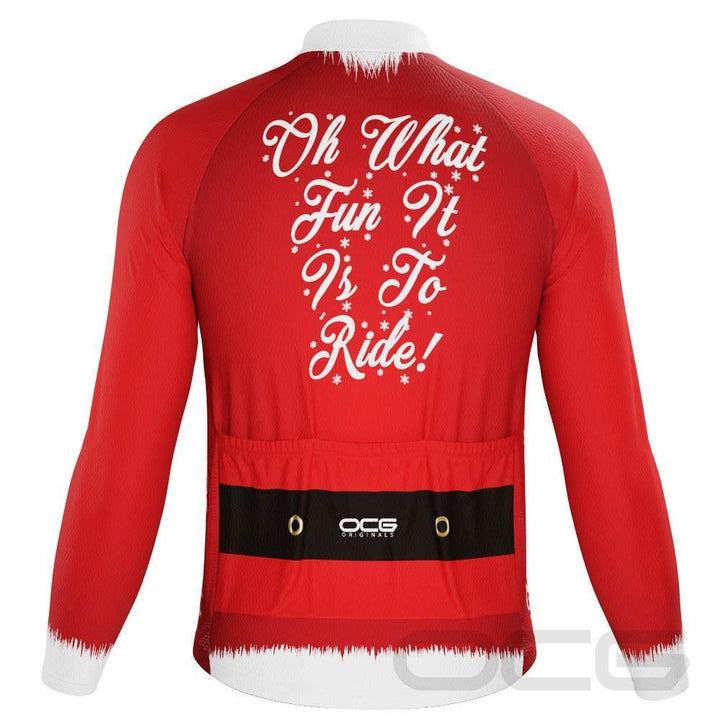 Men's Christmas Santa Fun To Ride Long Sleeve Cycling Jersey