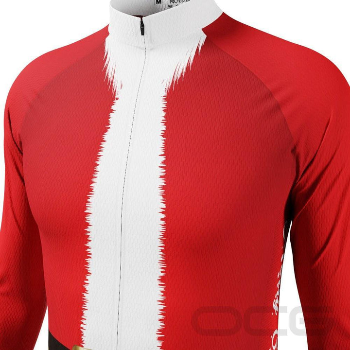 Men's Christmas Santa Fun To Ride Long Sleeve Cycling Jersey