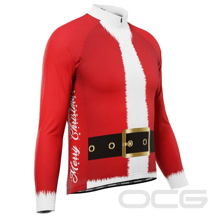 Men's Christmas Santa Fun To Ride Long Sleeve Cycling Jersey