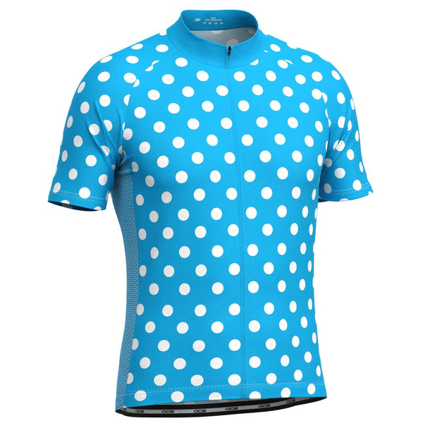 Men's High Visibility Polka Dot Short Sleeve Cycling Jersey