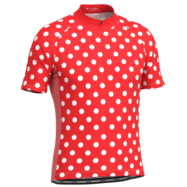 Men's High Visibility Polka Dot Short Sleeve Cycling Jersey