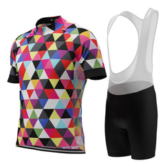 Men's High Viz Color Triangles 2 Piece Cycling Kit