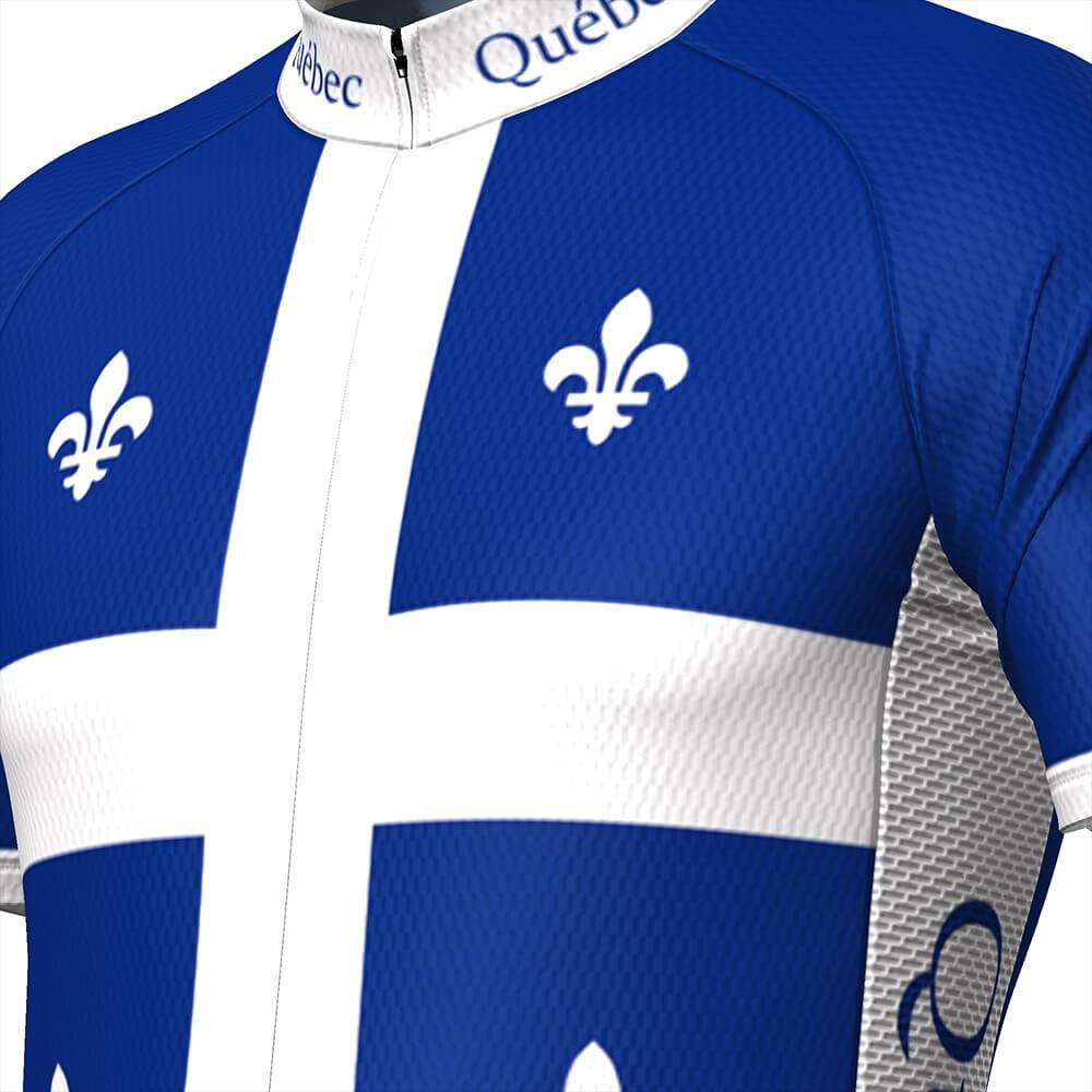 Men's Quebec Flag Short Sleeve Cycling Jersey Only - Exclusive Blue / XS by OCG