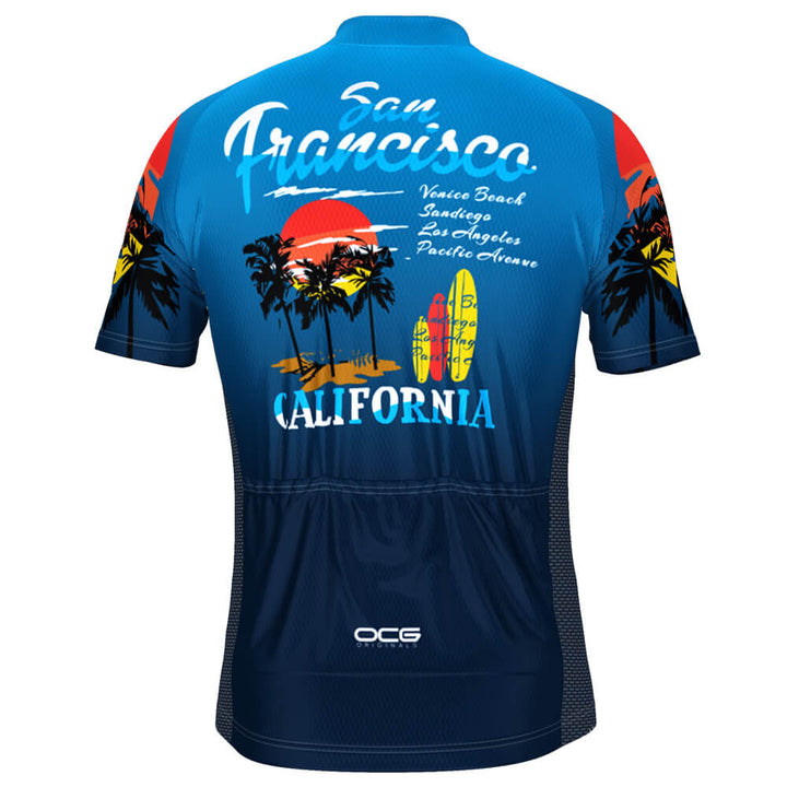 Men's San Francisco California Beach Short Sleeve Cycling Jersey