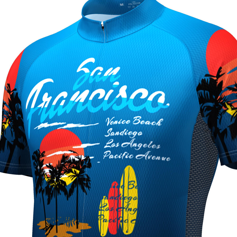 Customized San Francisco Short Sleeve Cycling Jersey for Men
