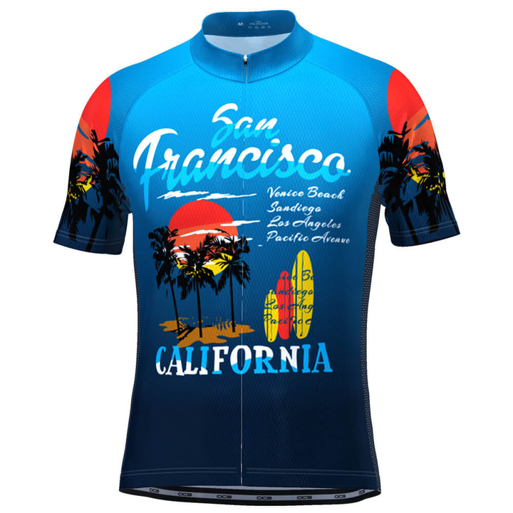 Men's San Francisco California Beach Short Sleeve Cycling Jersey