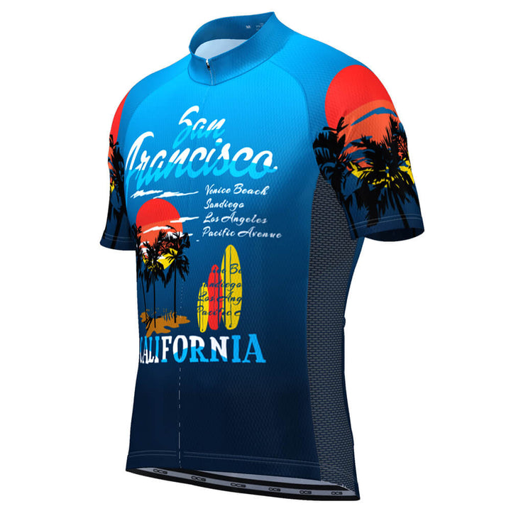 Men's San Francisco California Beach Short Sleeve Cycling Jersey