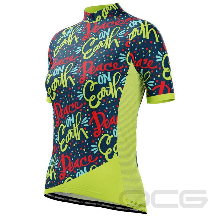 Women's Peace on Earth Short Sleeve Cycling Jersey