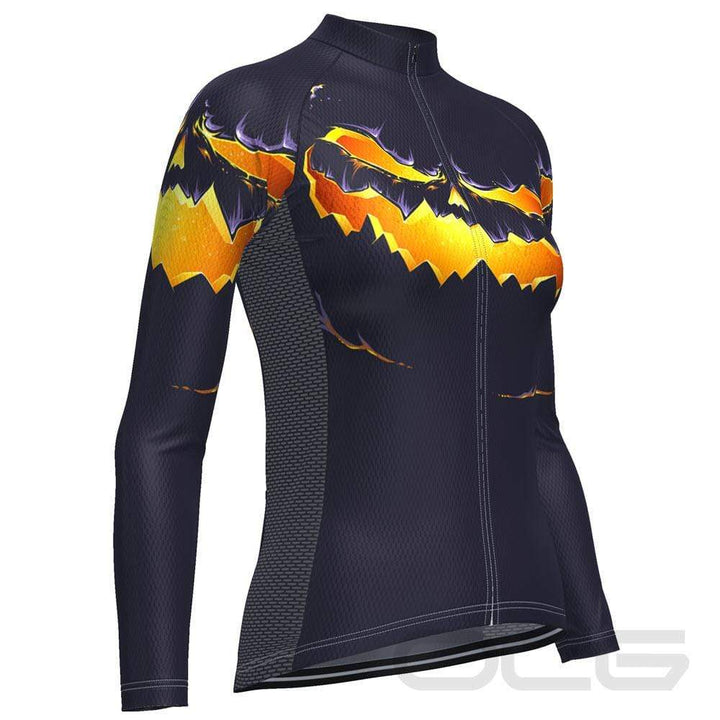 Women's Purple Pumpkin Eater Long Sleeve Cycling Jersey